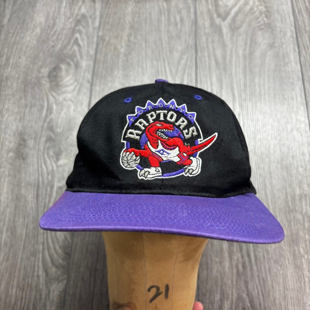 Vintage Toronto Raptors Competitor Snapback Hat Black Purple NBA Basketball Hat